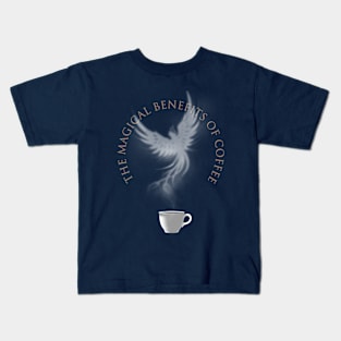 Fantasy Inspired Coffee Phoenix Slogan for Coffee Lovers Kids T-Shirt